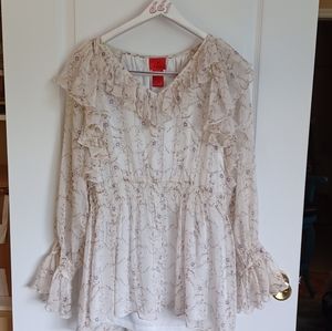 V Cristina L Cottagecore/Farmcore/Country Core Long Sleeve Ruffled Blouse/Top